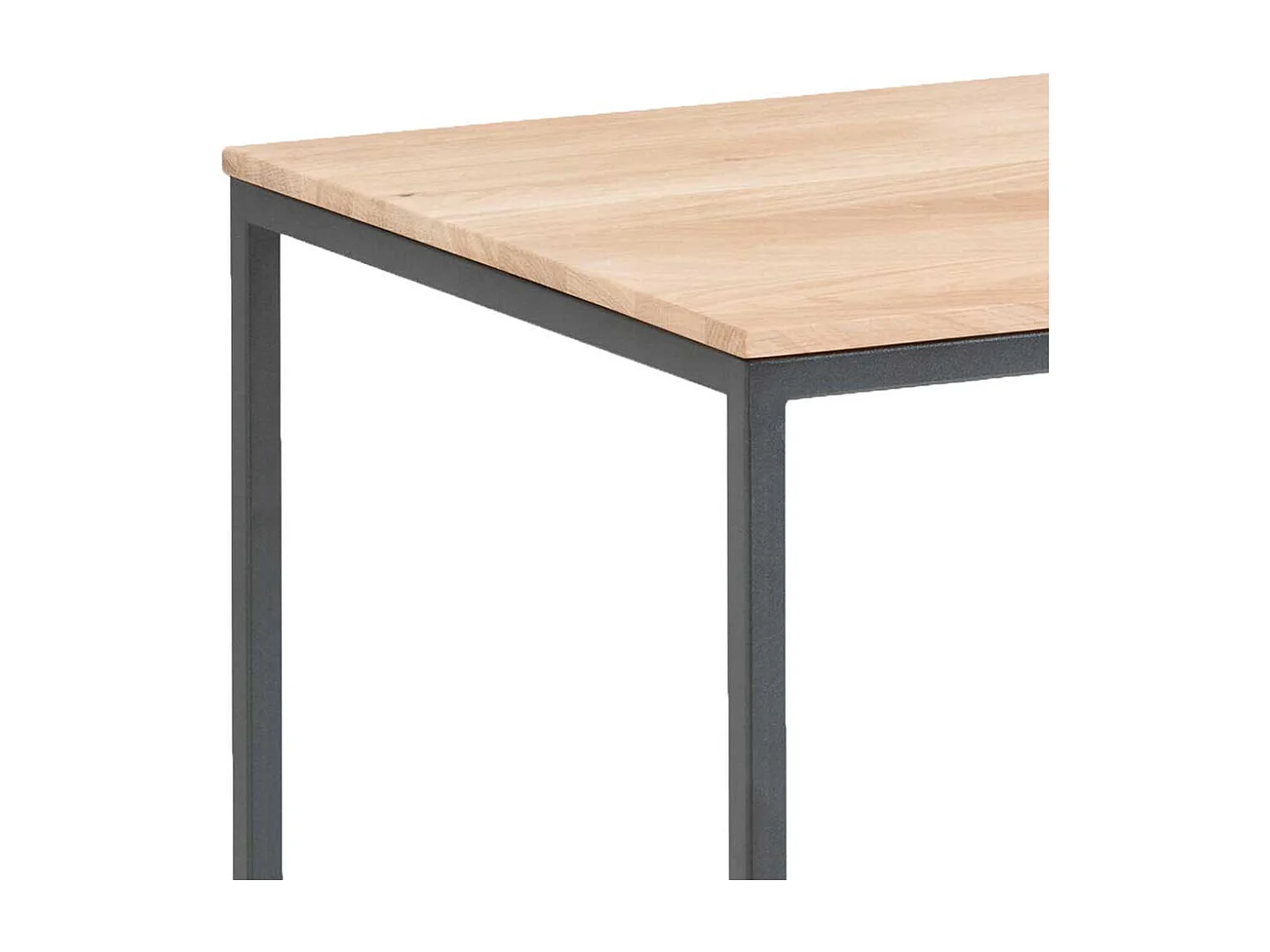 Sofa Beistelltisch aus Eiche Massivholz und Metall 40 cm breit