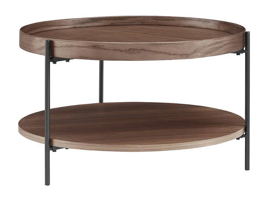 Couchtisch Beistelltisch in Walnussfarben und Schwarz