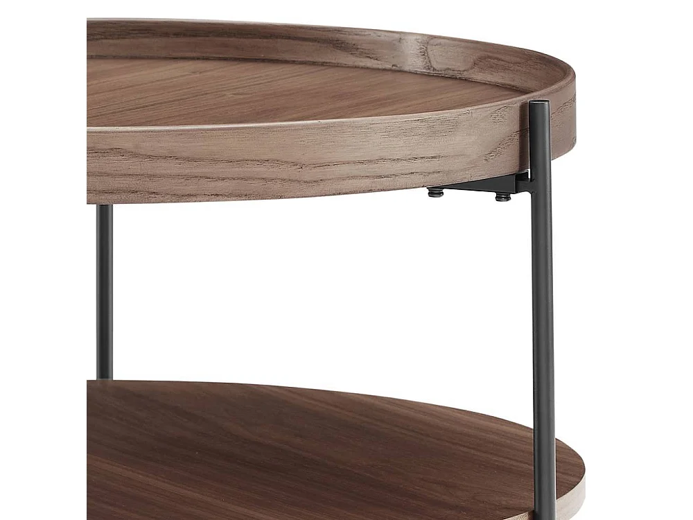 Couchtisch Beistelltisch in Walnussfarben und Schwarz