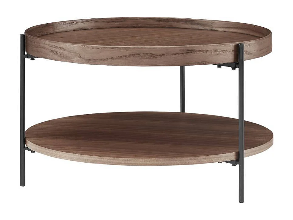 Couchtisch Beistelltisch in Walnussfarben und Schwarz