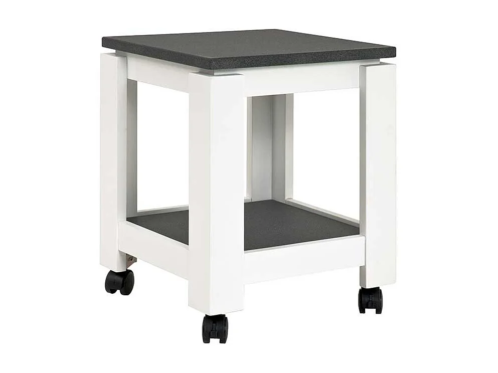 Rollen Beistelltisch in Weiß Grau modern