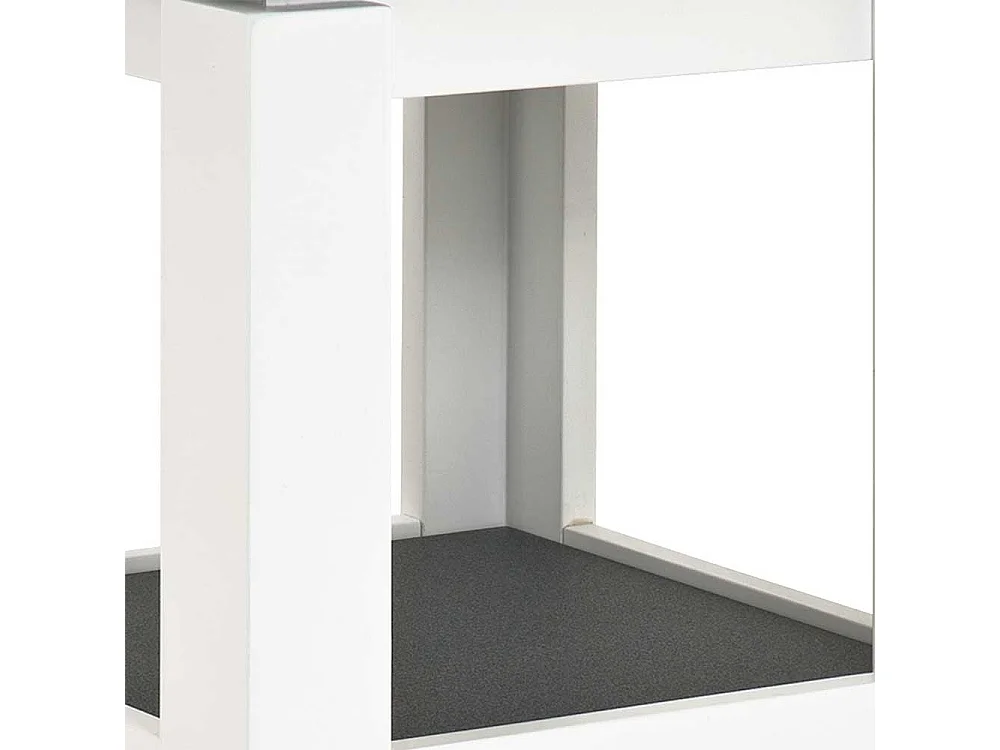 Rollen Beistelltisch in Weiß Grau modern