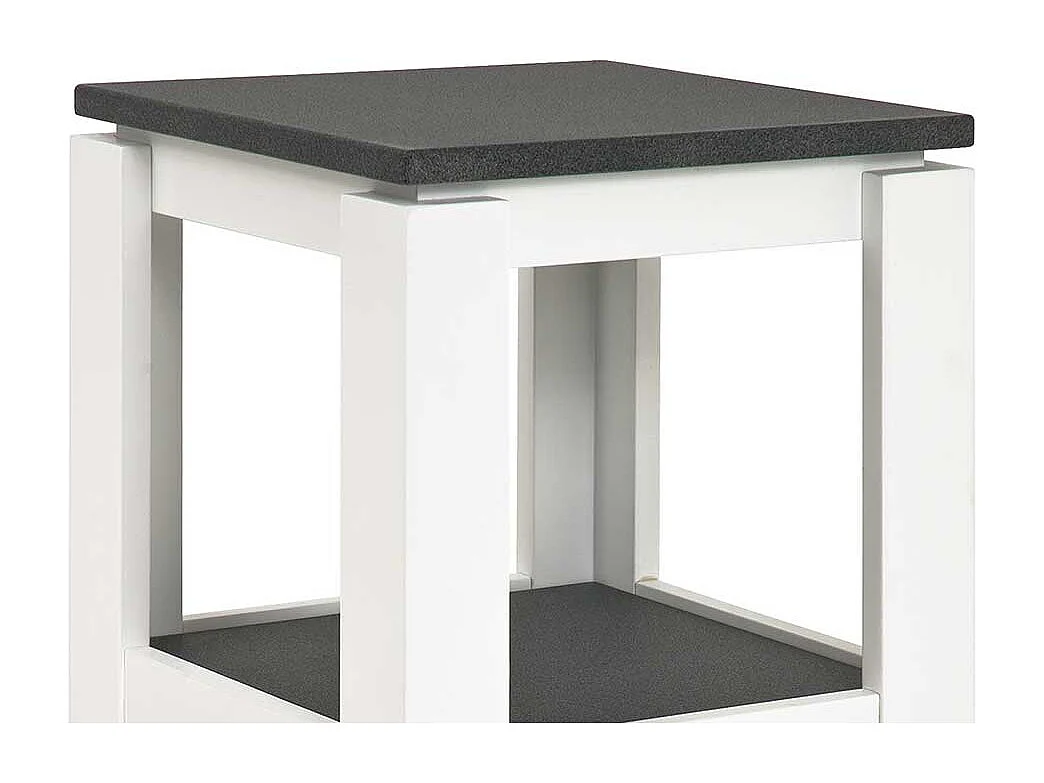 Rollen Beistelltisch in Weiß Grau modern