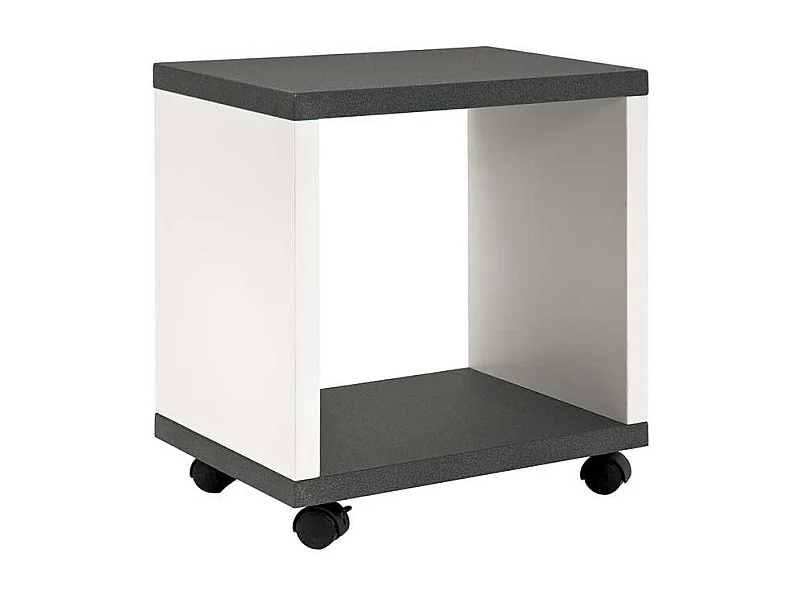 Beistelltisch mit Rollen Weiß Grau