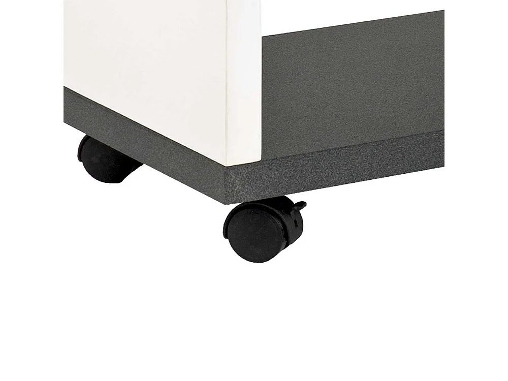 Beistelltisch mit Rollen Weiß Grau