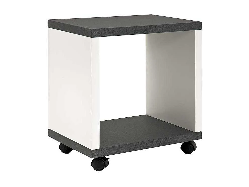 Beistelltisch mit Rollen Weiß Grau