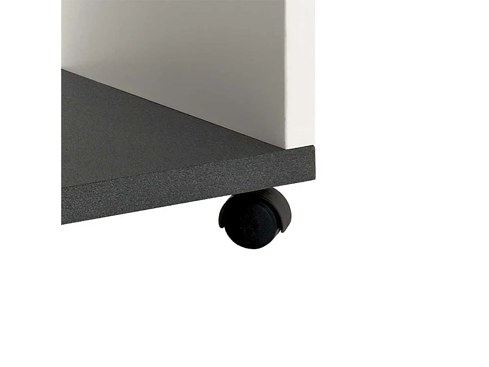 Beistelltisch mit Rollen Weiß Grau