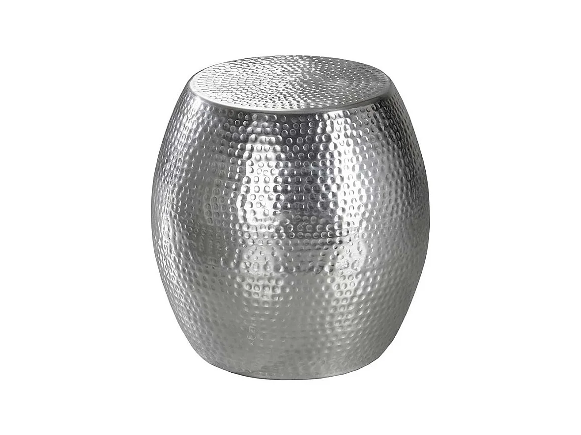 Bett Beistelltisch aus Aluminium Fassform