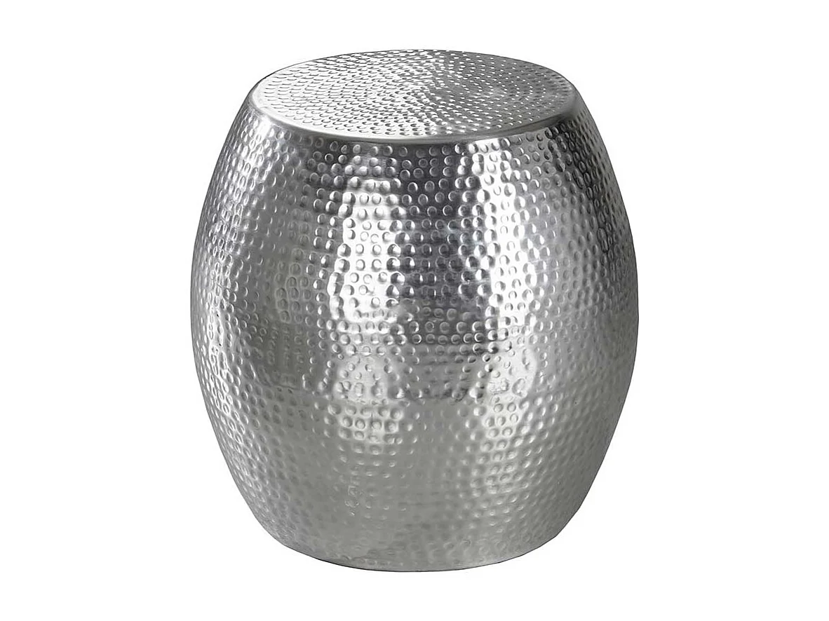 Bett Beistelltisch aus Aluminium Fassform