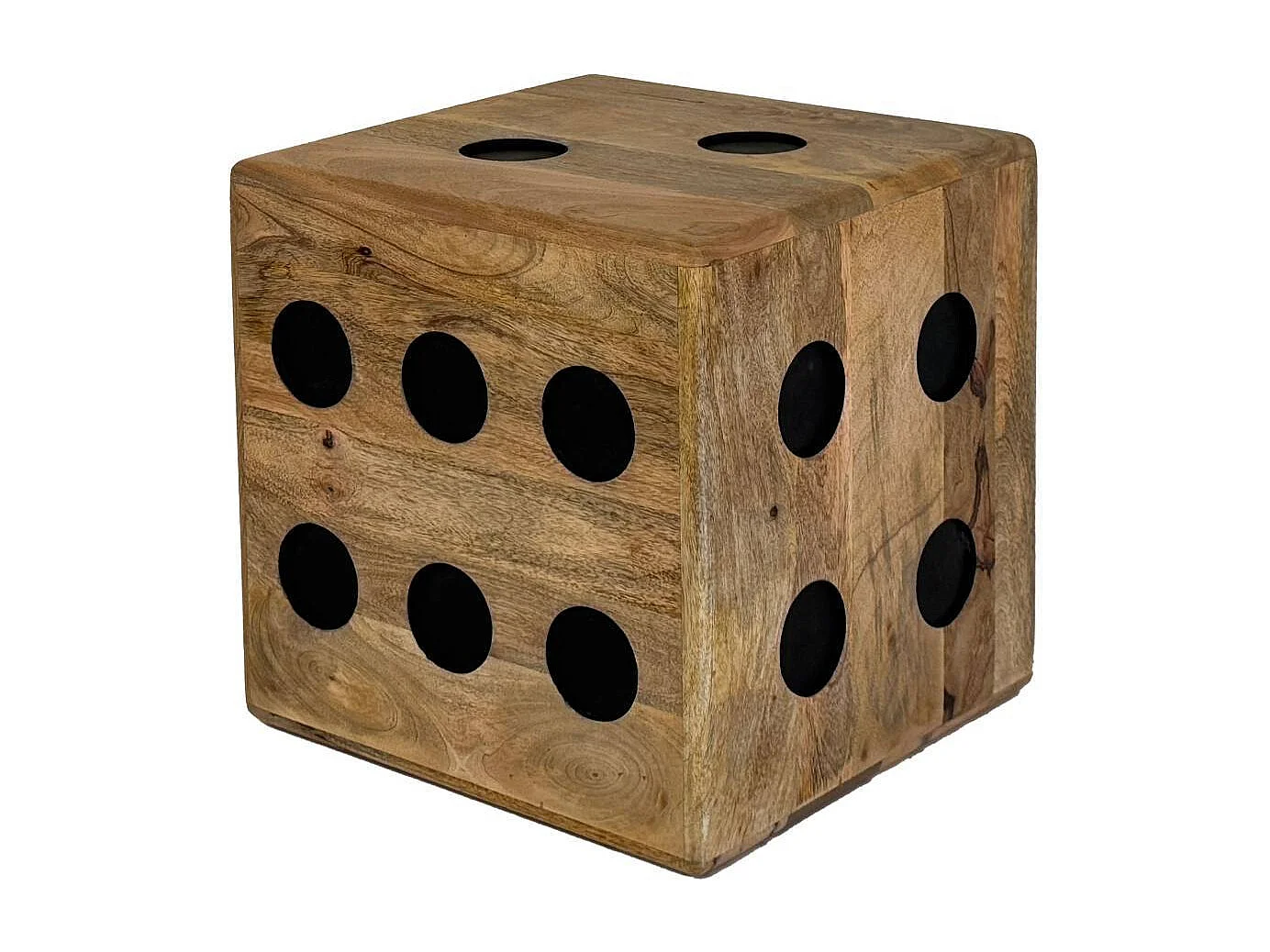 Beistelltisch Wohnzimmertisch in Würfel Form aus Mangobaum Massivholz