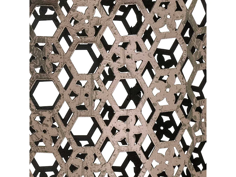 Metall Beistelltisch in Bronze mit Antik Finish runder Glasplatte