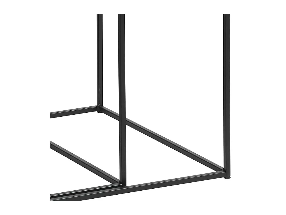 Metall Beistelltische in Schwarz quadratischer Tischplatte (dreiteilig)