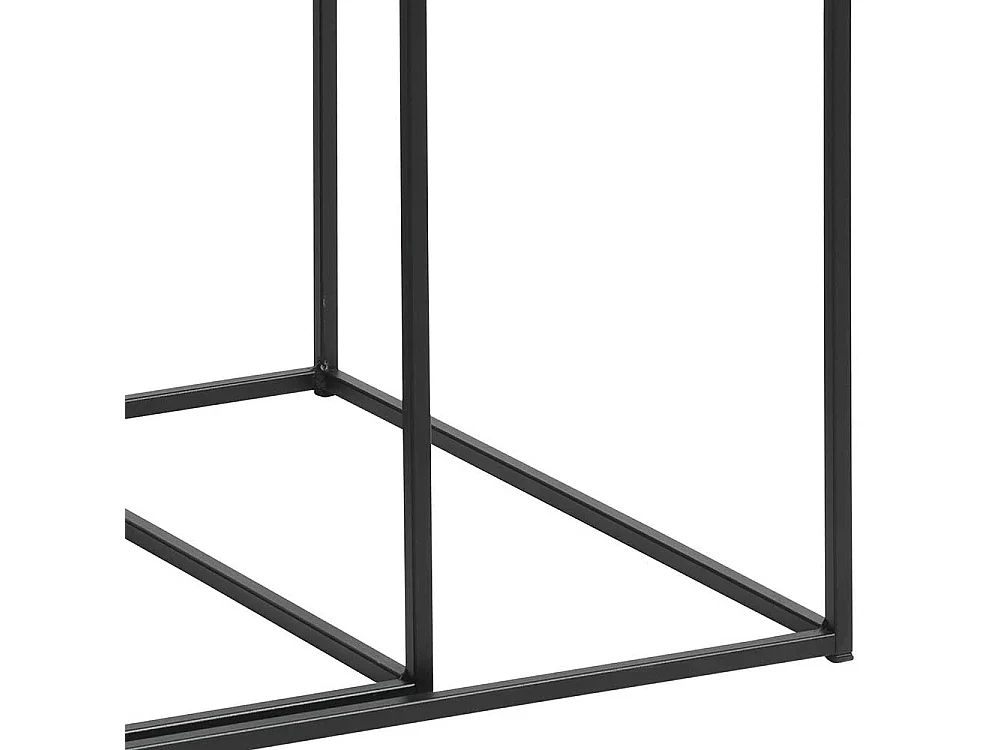 Metall Beistelltische in Schwarz quadratischer Tischplatte (dreiteilig)