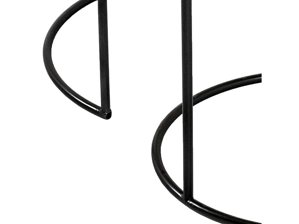 Runde Beistelltische aus Stahl Schwarz und Kupferfarben (zweiteilig)