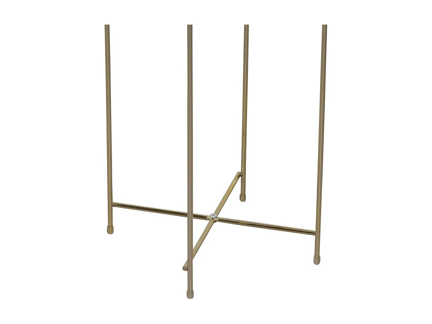 Beistelltisch in Goldfarben und Creme Spiegelglasplatte