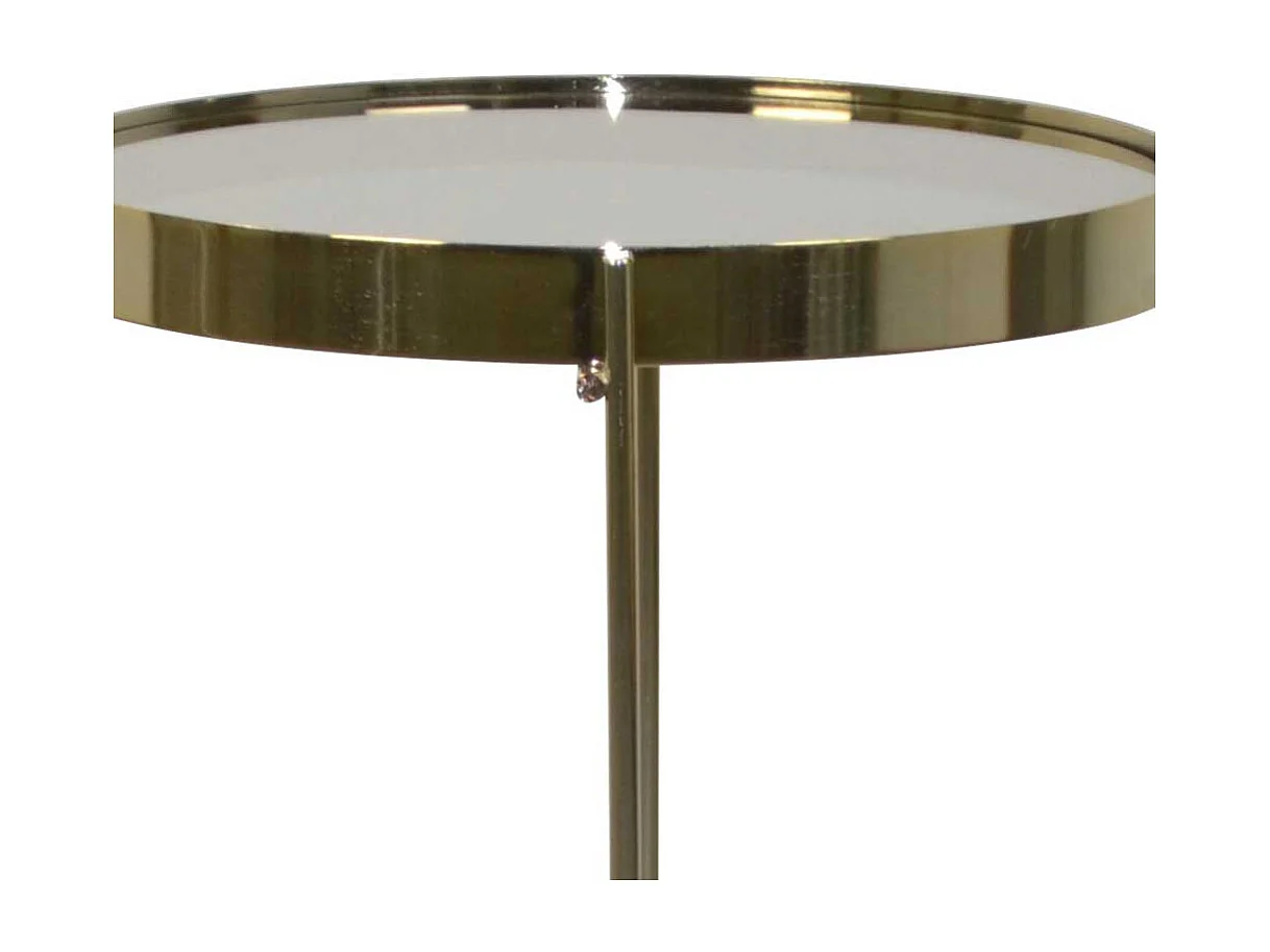 Beistelltisch in Goldfarben und Creme Spiegelglasplatte