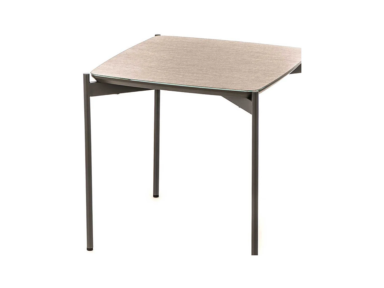 Couch Beistelltisch in Taupe und Grau Glas beschichtet