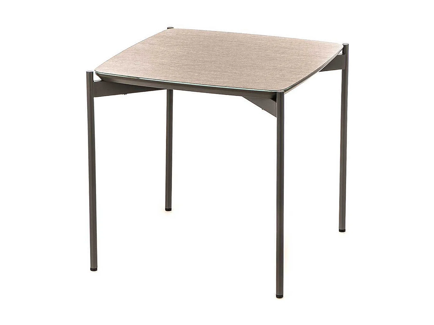 Couch Beistelltisch in Taupe und Grau Glas beschichtet