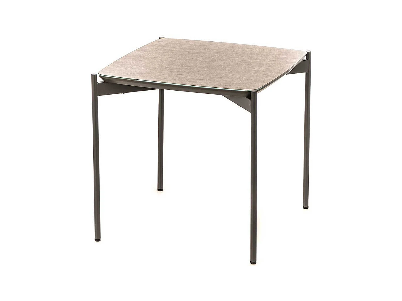 Couch Beistelltisch in Taupe und Grau Glas beschichtet