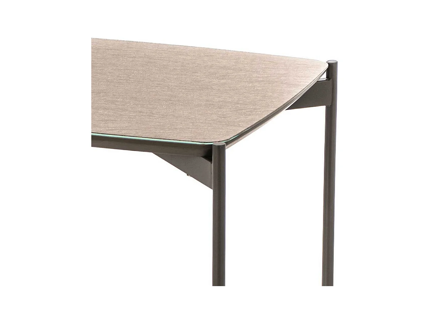 Couch Beistelltisch in Taupe und Grau Glas beschichtet