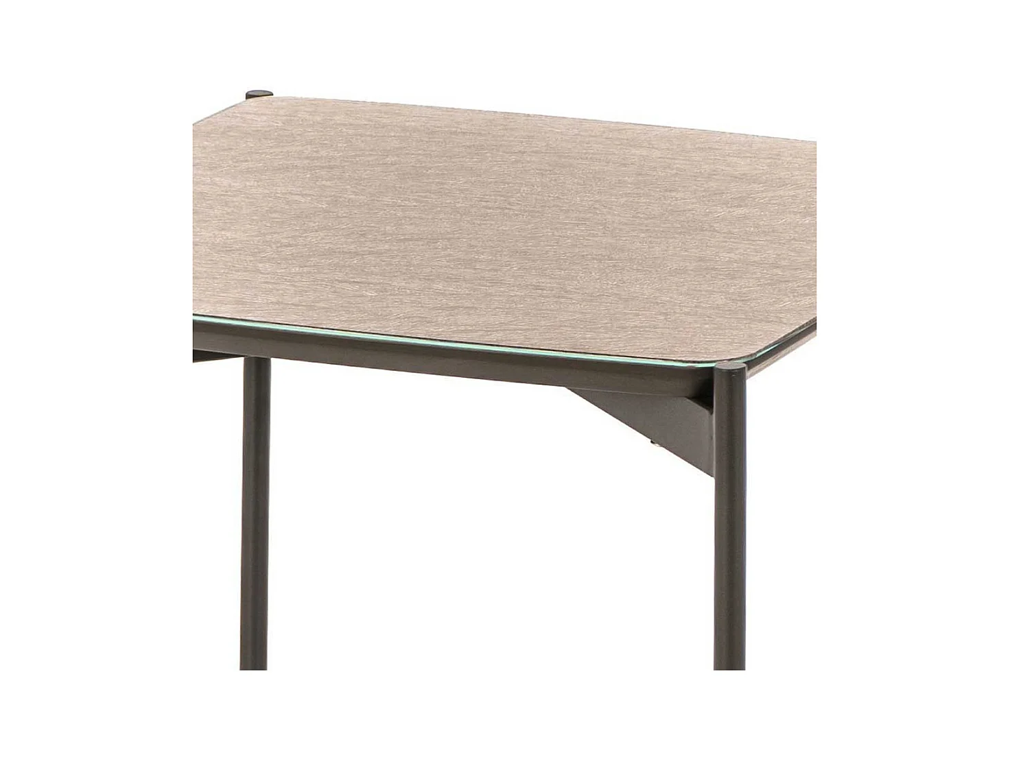 Couch Beistelltisch in Taupe und Grau Glas beschichtet