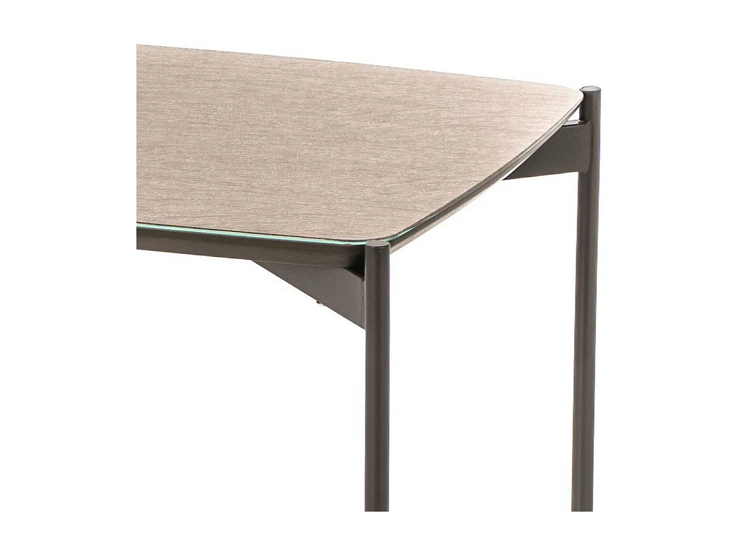 Couch Beistelltisch in Taupe und Grau Glas beschichtet