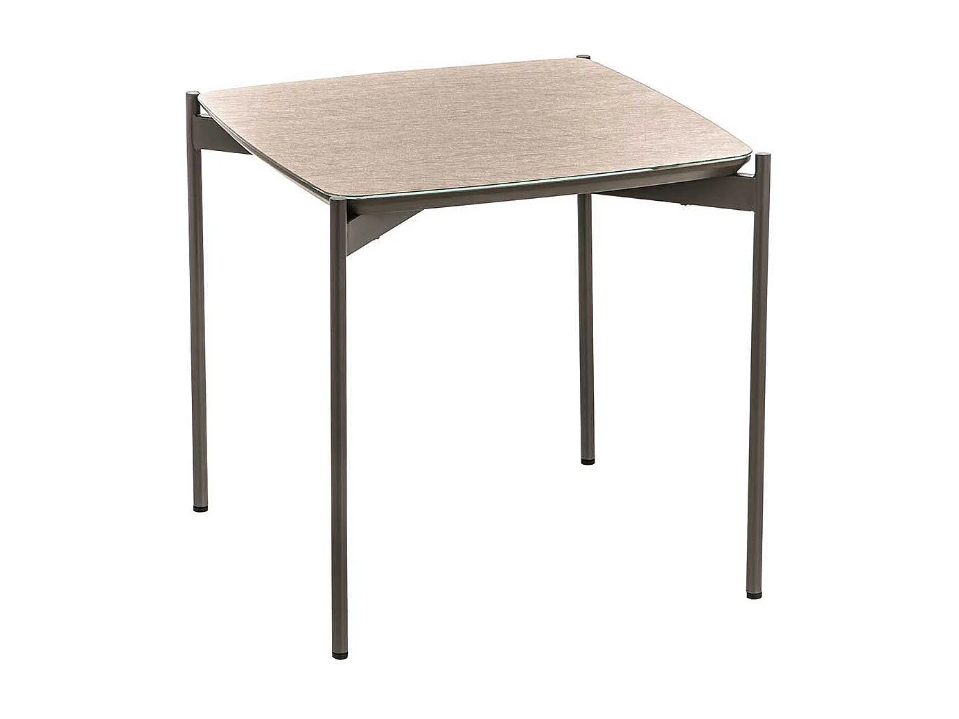 Couch Beistelltisch in Taupe und Grau Glas beschichtet