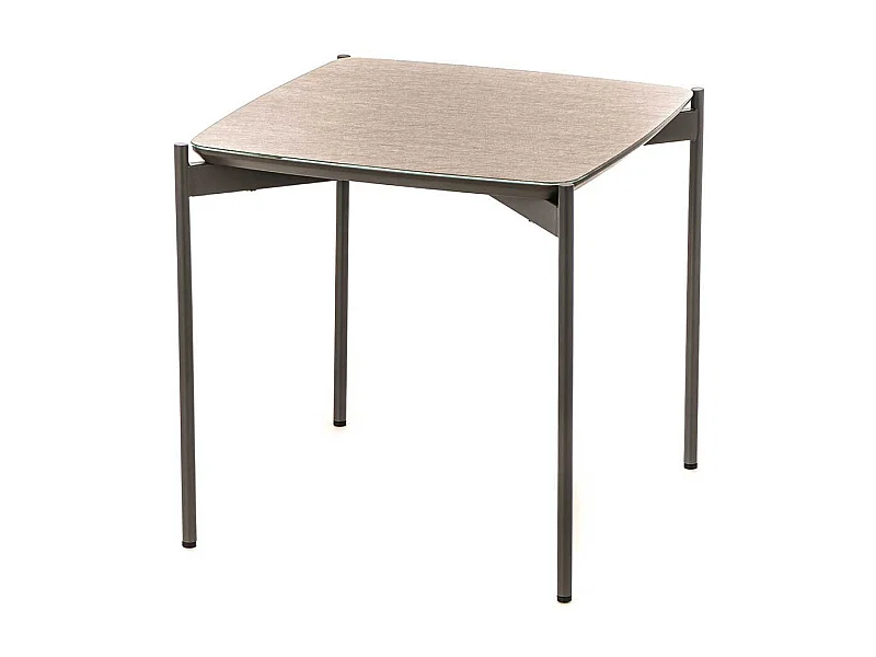 Couch Beistelltisch in Taupe und Grau Glas beschichtet