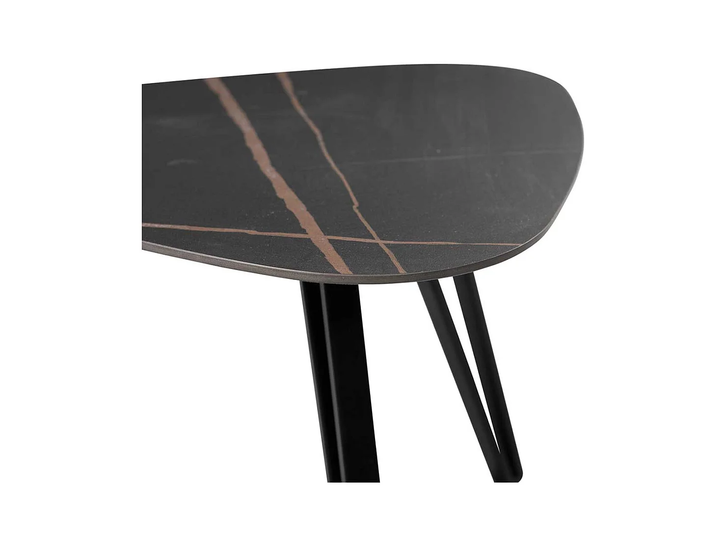 Beistelltisch Couchtisch in Wankelform mit Sinterstein Platte