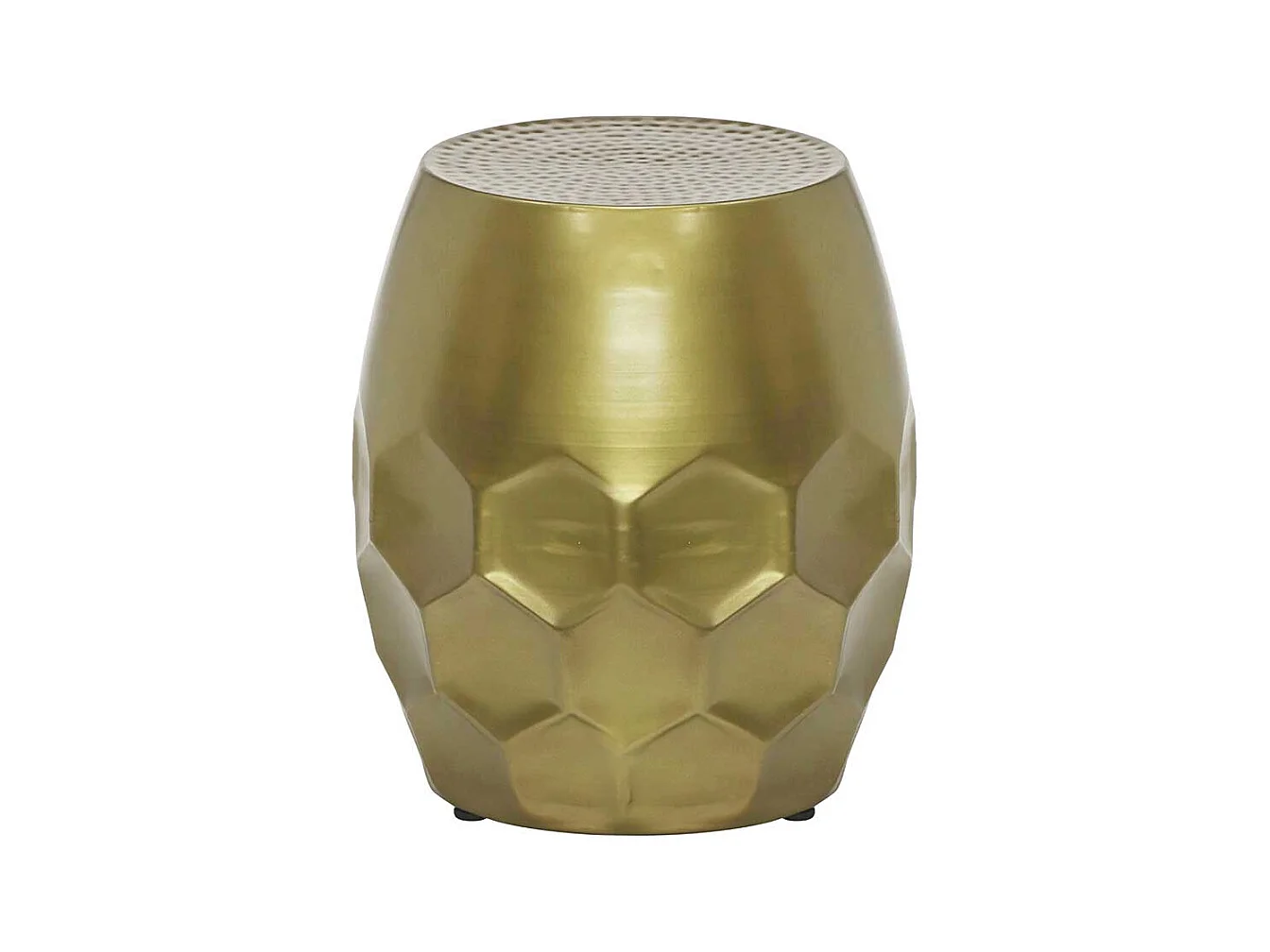 Beistelltisch Beistelltischchen in Goldfarben mit Wabenmuster