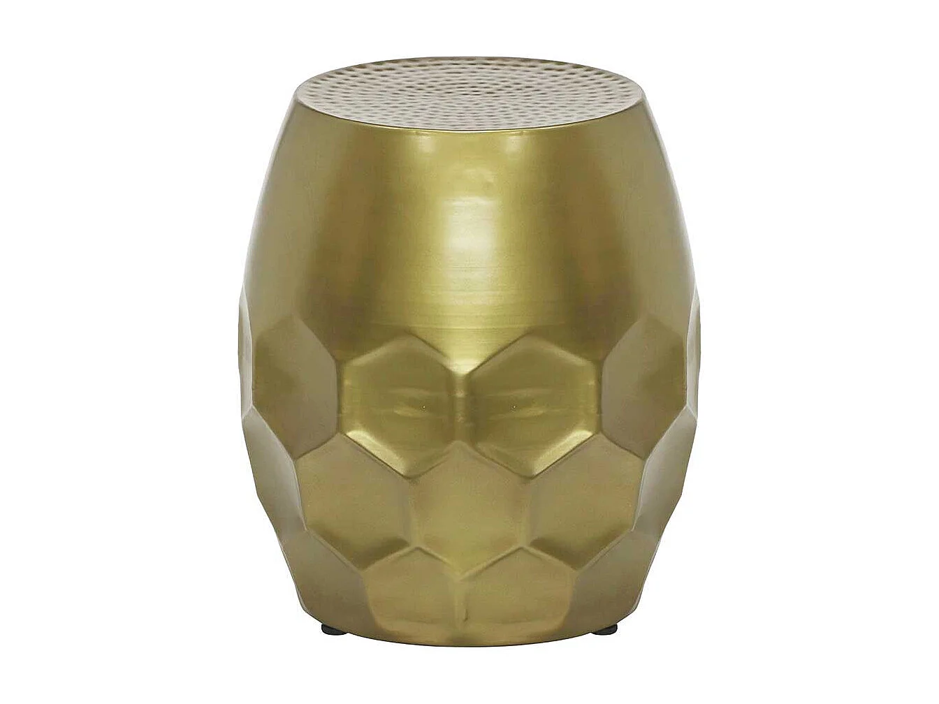 Beistelltisch Beistelltischchen in Goldfarben mit Wabenmuster