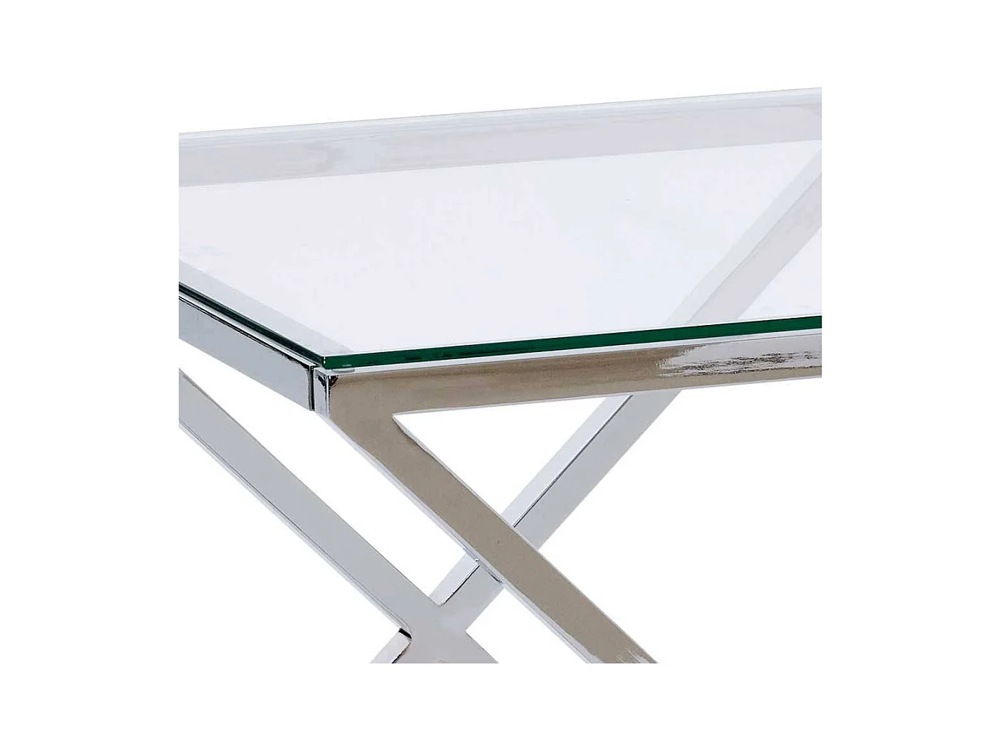Beistelltisch Sofa Kleiner Tisch in Chromfarben mit Glasplatte