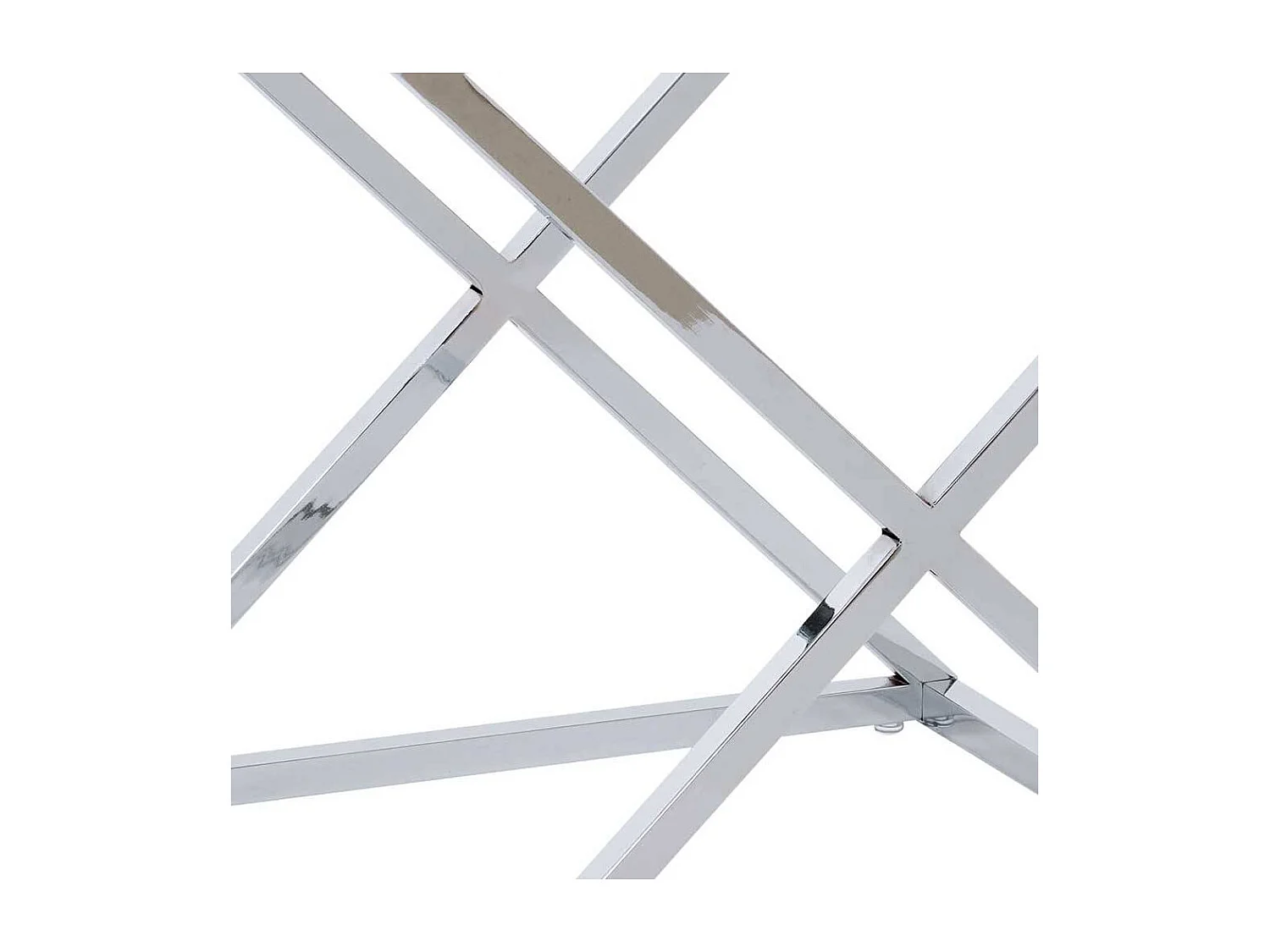 Beistelltisch Sofa Kleiner Tisch in Chromfarben mit Glasplatte