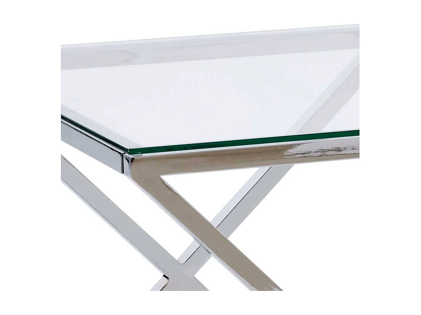 Beistelltisch Sofa Kleiner Tisch in Chromfarben mit Glasplatte
