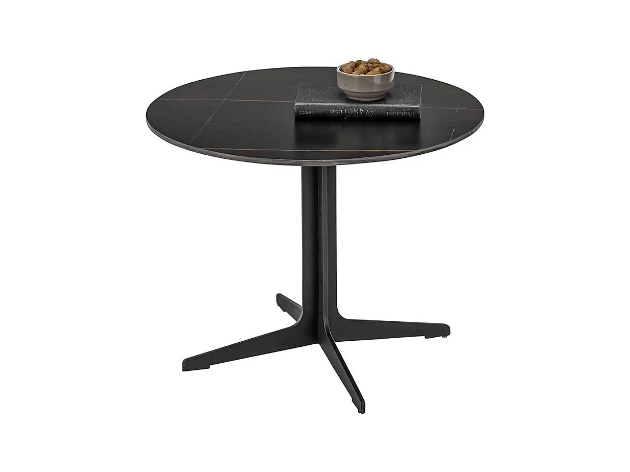 Beistelltische Sofa modern mit Keramikplatte Sterngestell (zweiteilig)