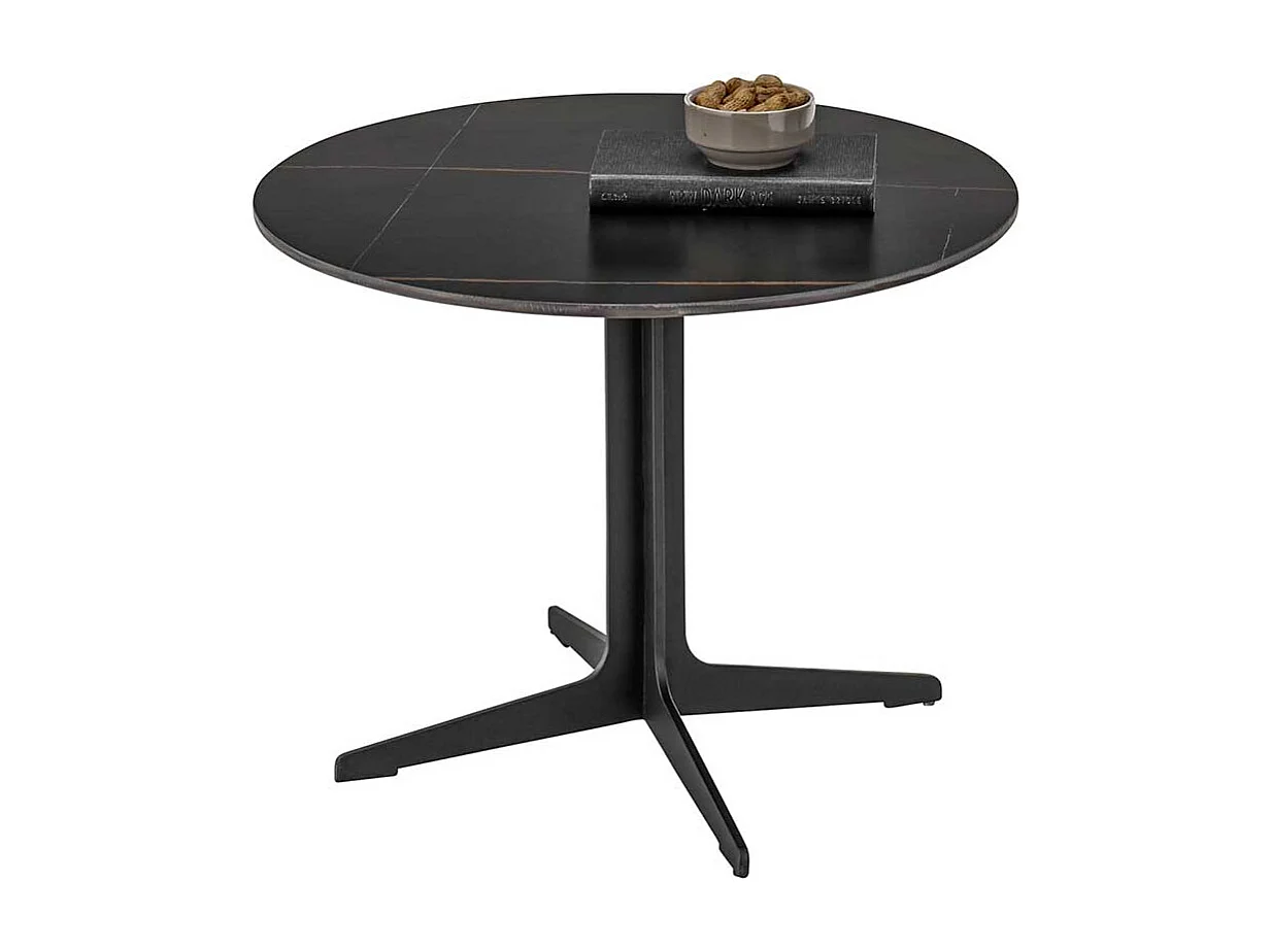 Beistelltische Sofa modern mit Keramikplatte Sterngestell (zweiteilig)