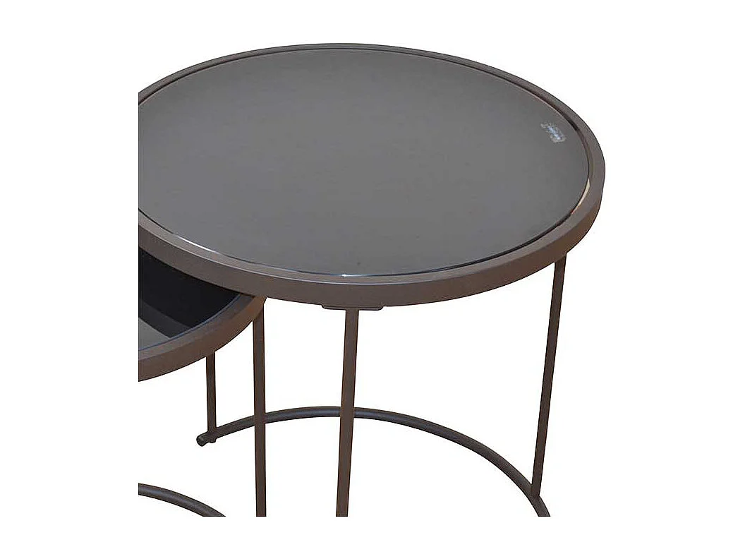 Beistelltisch Set in Braun Glas (zweiteilig)