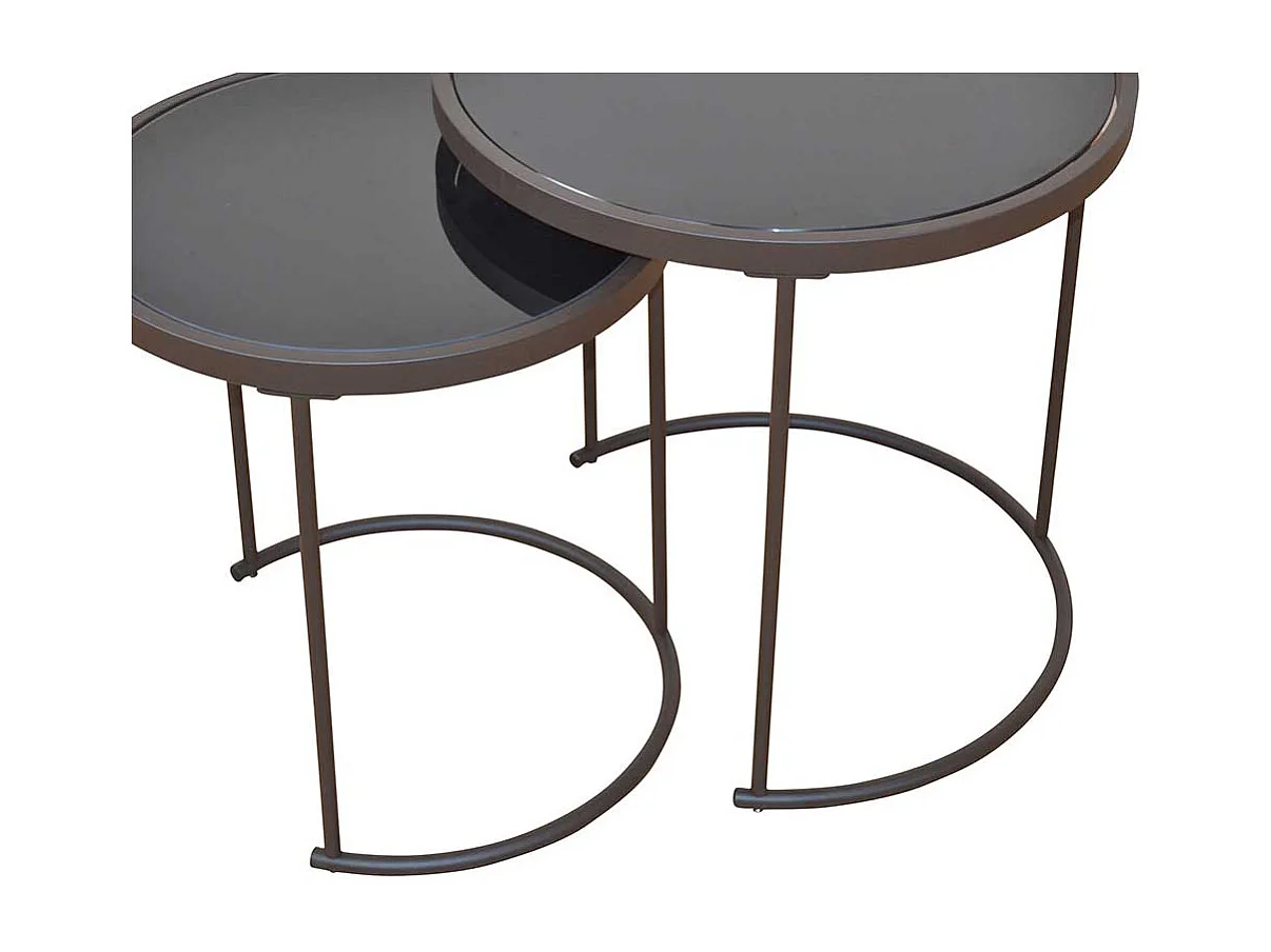 Beistelltisch Set in Braun Glas (zweiteilig)