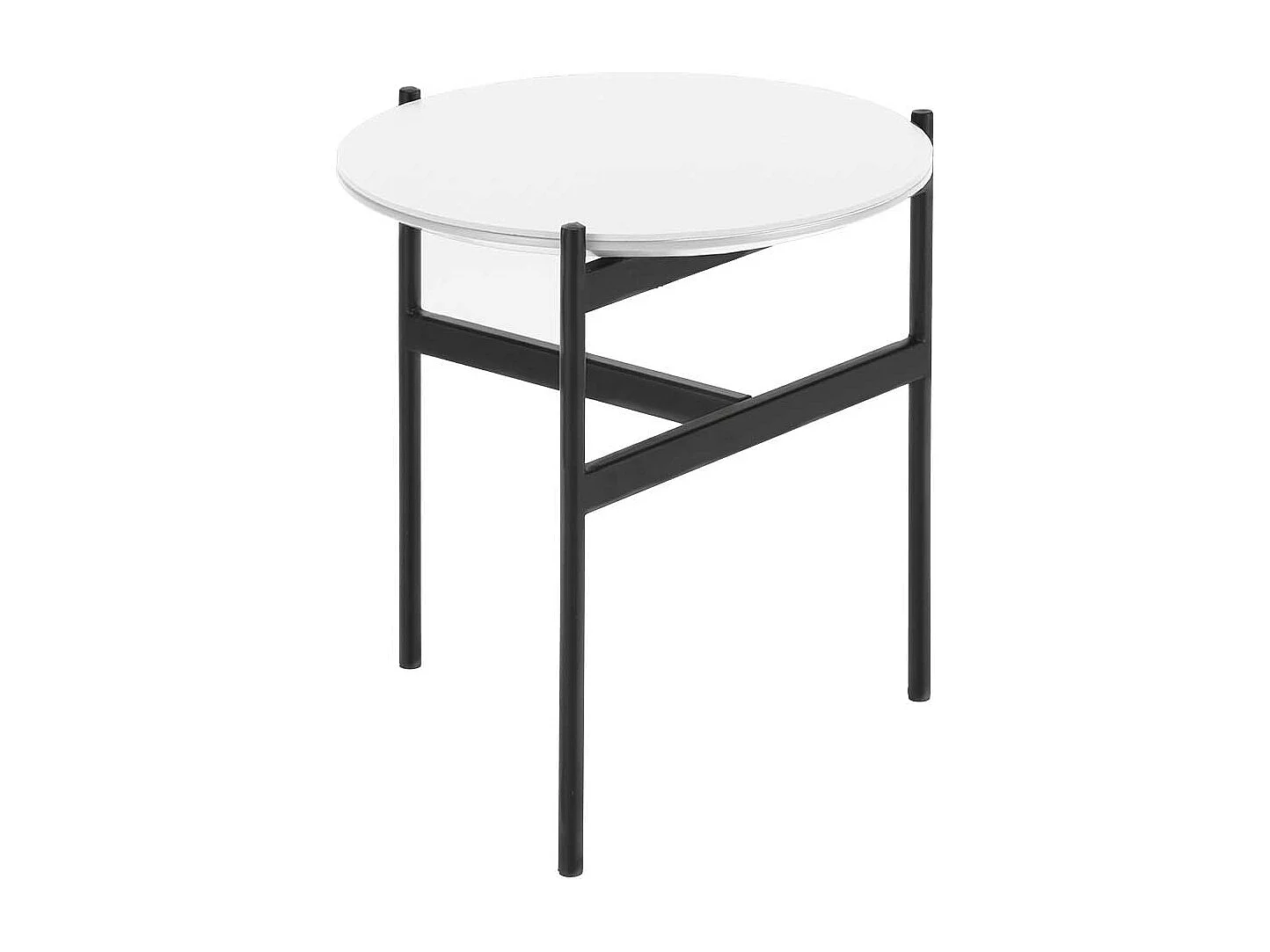 Sofa Beistelltisch in Weiß und Schwarz Keramik beschichtet