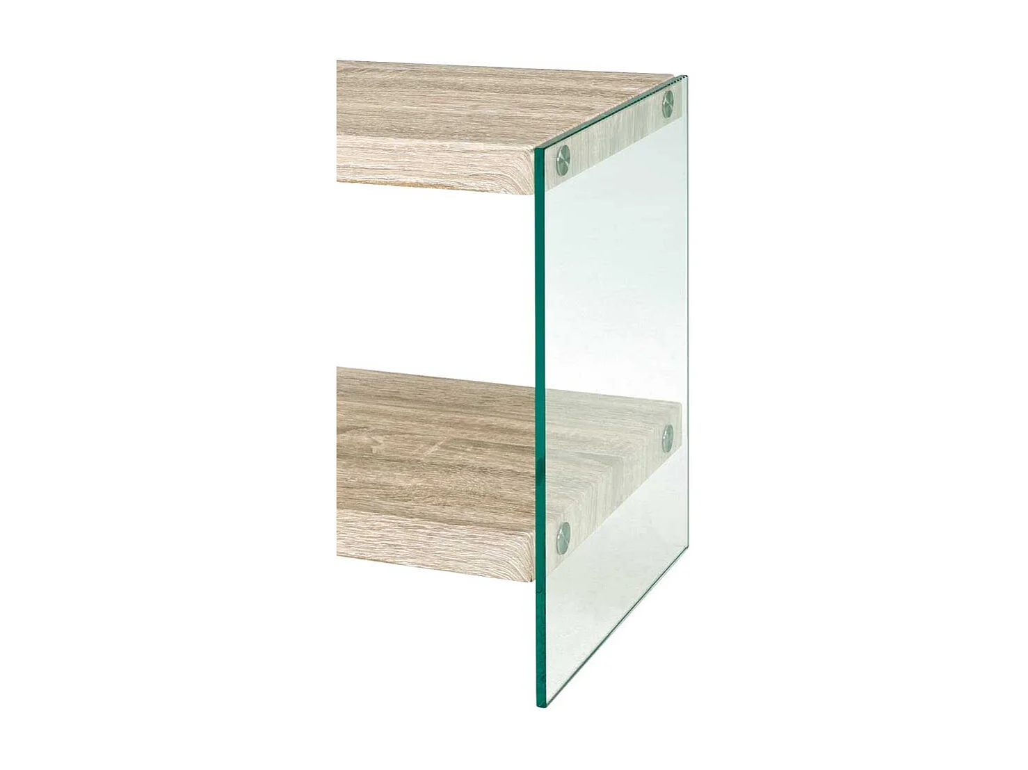 Beistelltisch in Eiche hell Optik Glas