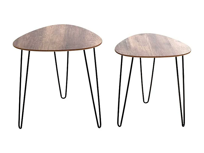 Beistelltische Sofa mit Tischplatten in Wankelform Retrostil (zweiteilig)