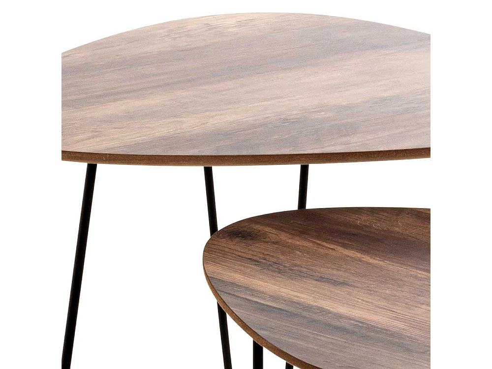 Beistelltische Sofa mit Tischplatten in Wankelform Retrostil (zweiteilig)