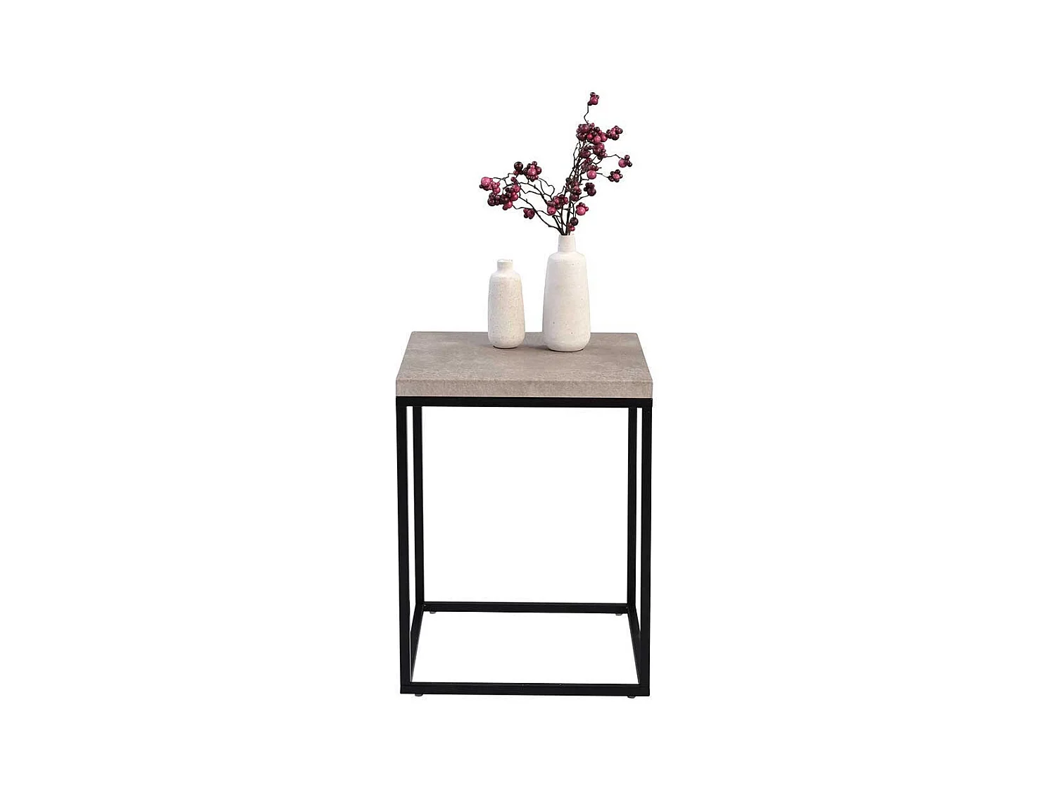 Design Beistelltisch in Beton Grau und Schwarz 40 cm breit