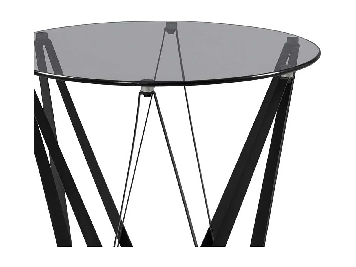 Beistelltisch Couchtisch in runder Form aus Rauchglas