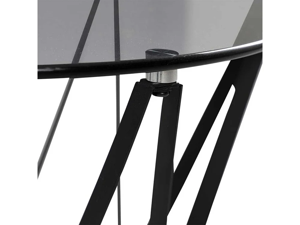 Beistelltisch Couchtisch in runder Form aus Rauchglas