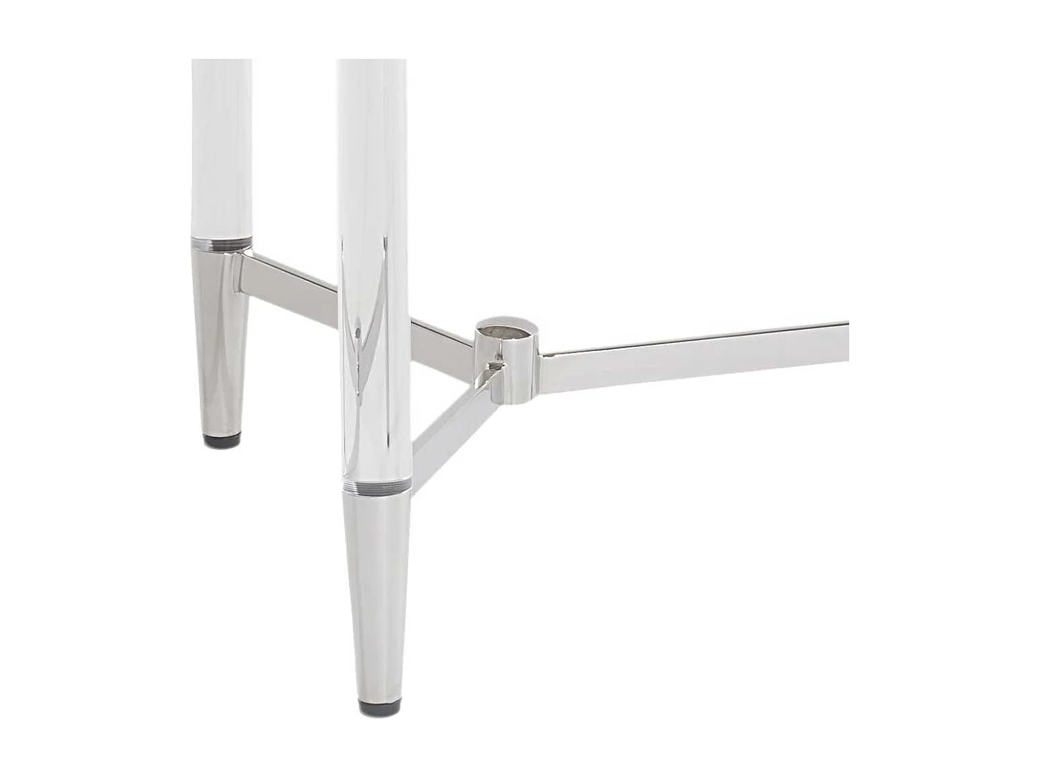 Runder Beistelltisch Sofa aus Sicherheitsglas - Acryl Edelstahl