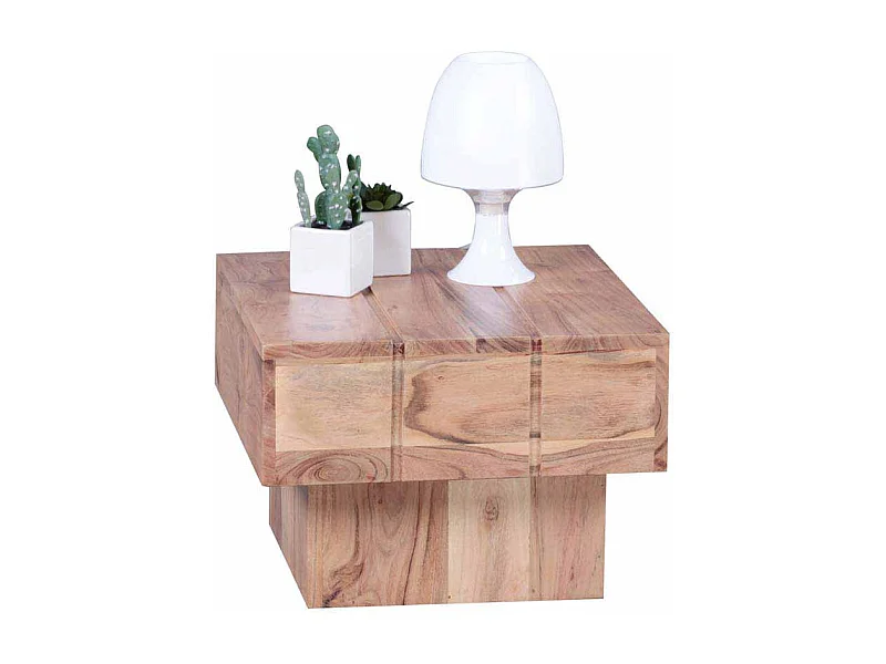 Massivholz Beistelltisch aus Akazie natur 30 cm hoch