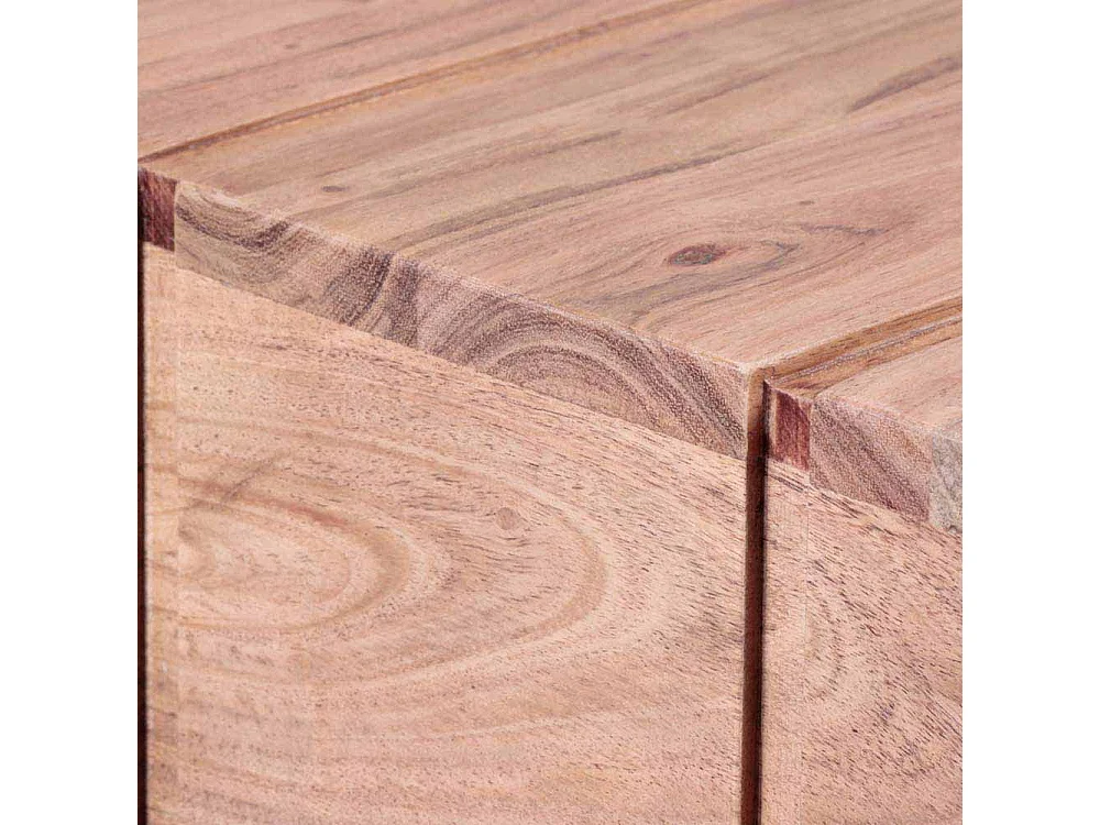 Massivholz Beistelltisch aus Akazie natur 30 cm hoch