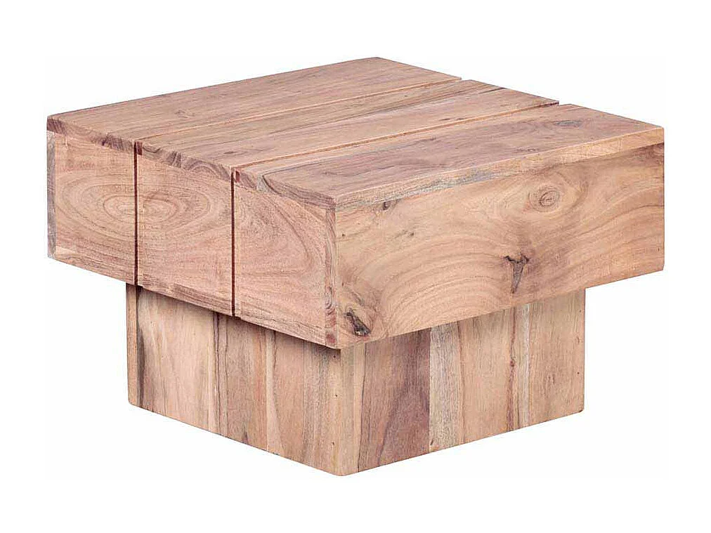Massivholz Beistelltisch aus Akazie natur 30 cm hoch