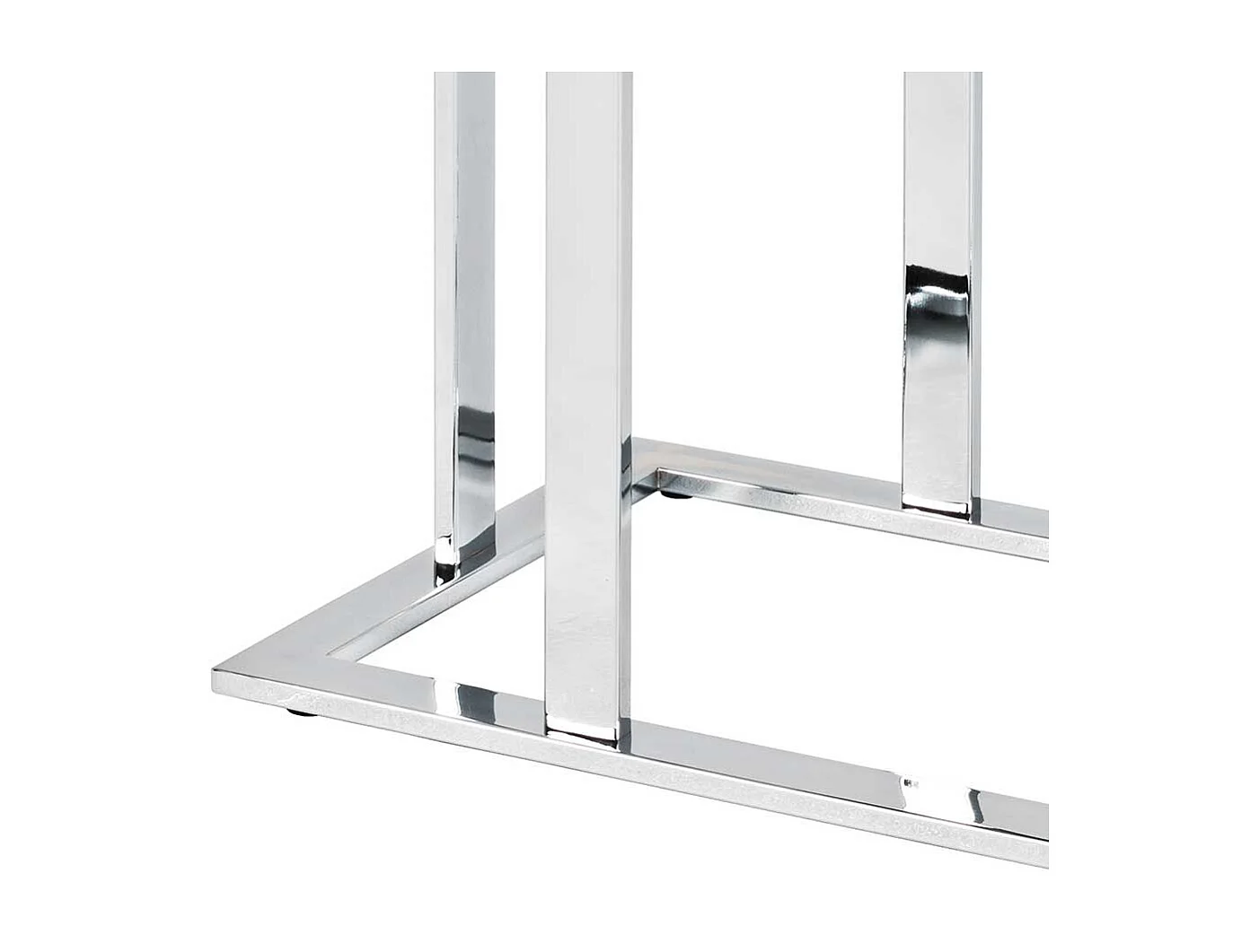 Beistelltisch mit schwarzer Glasplatte Stahl verchromt